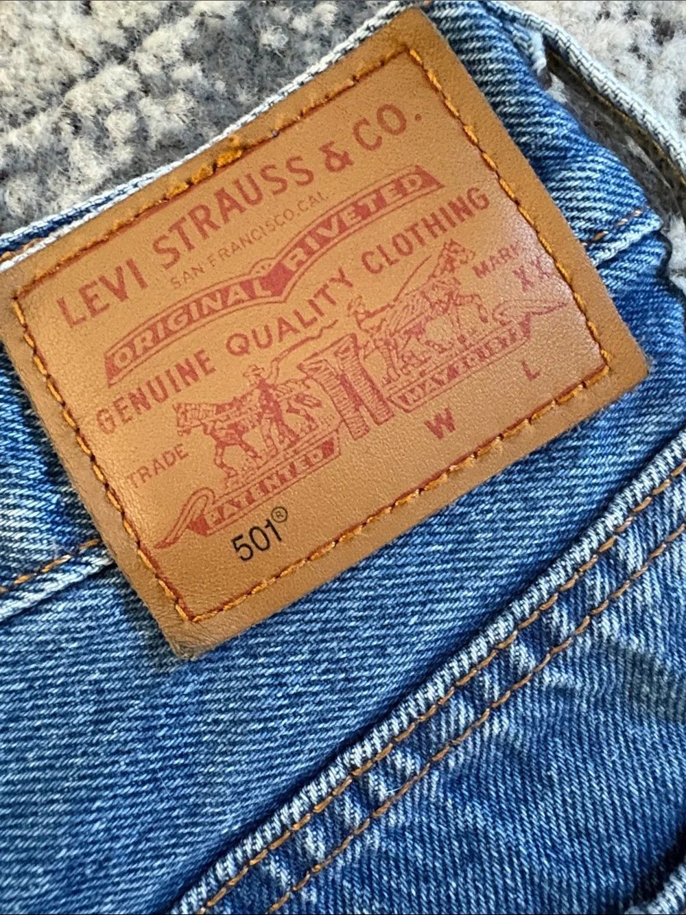 Levi's Women's 501 buttonfly Blue Denim Cutoff Shorts